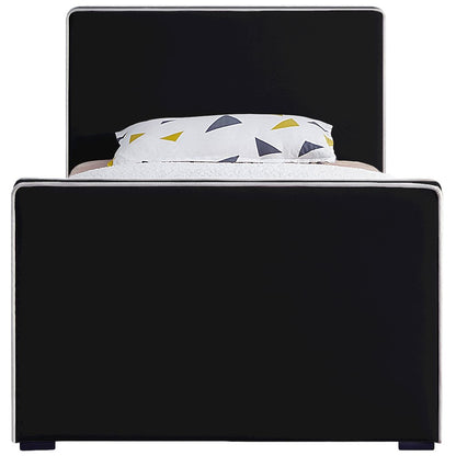 Dillard Black Velvet Twin Bed