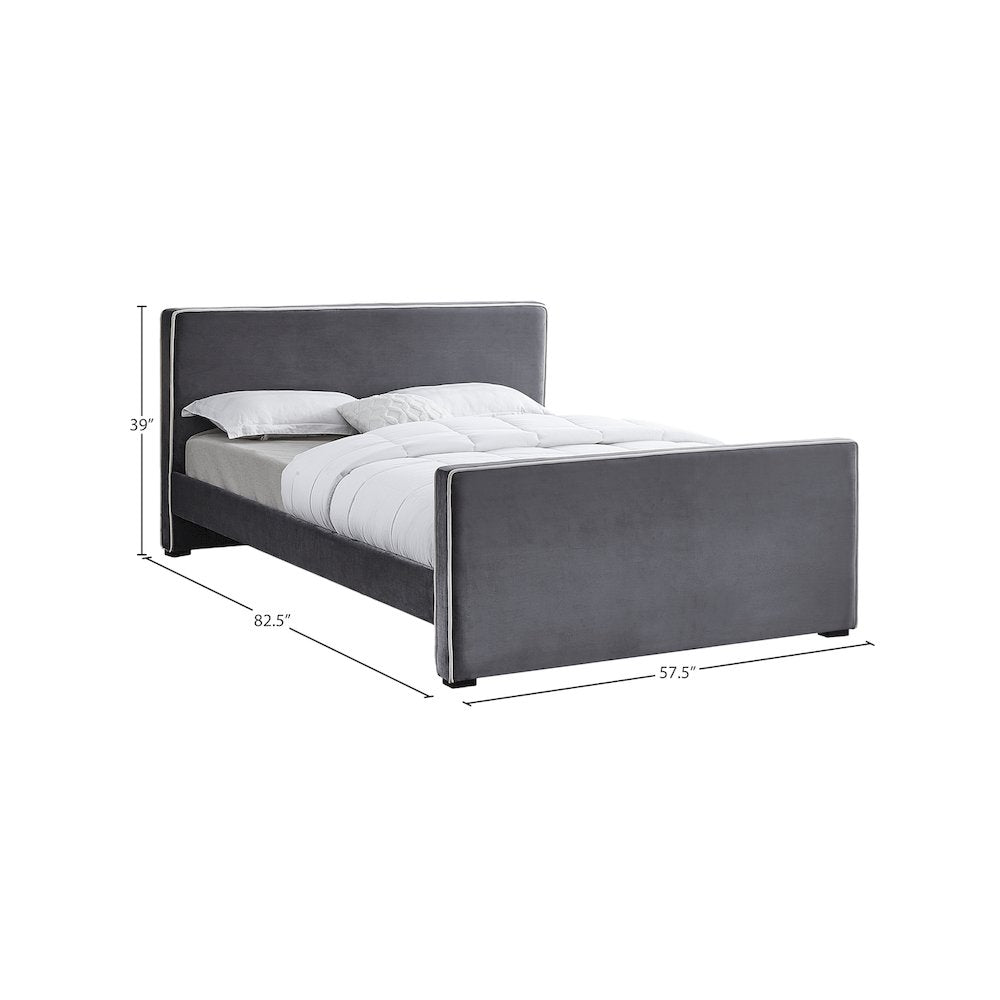 Dillard Grey Velvet Full Bed