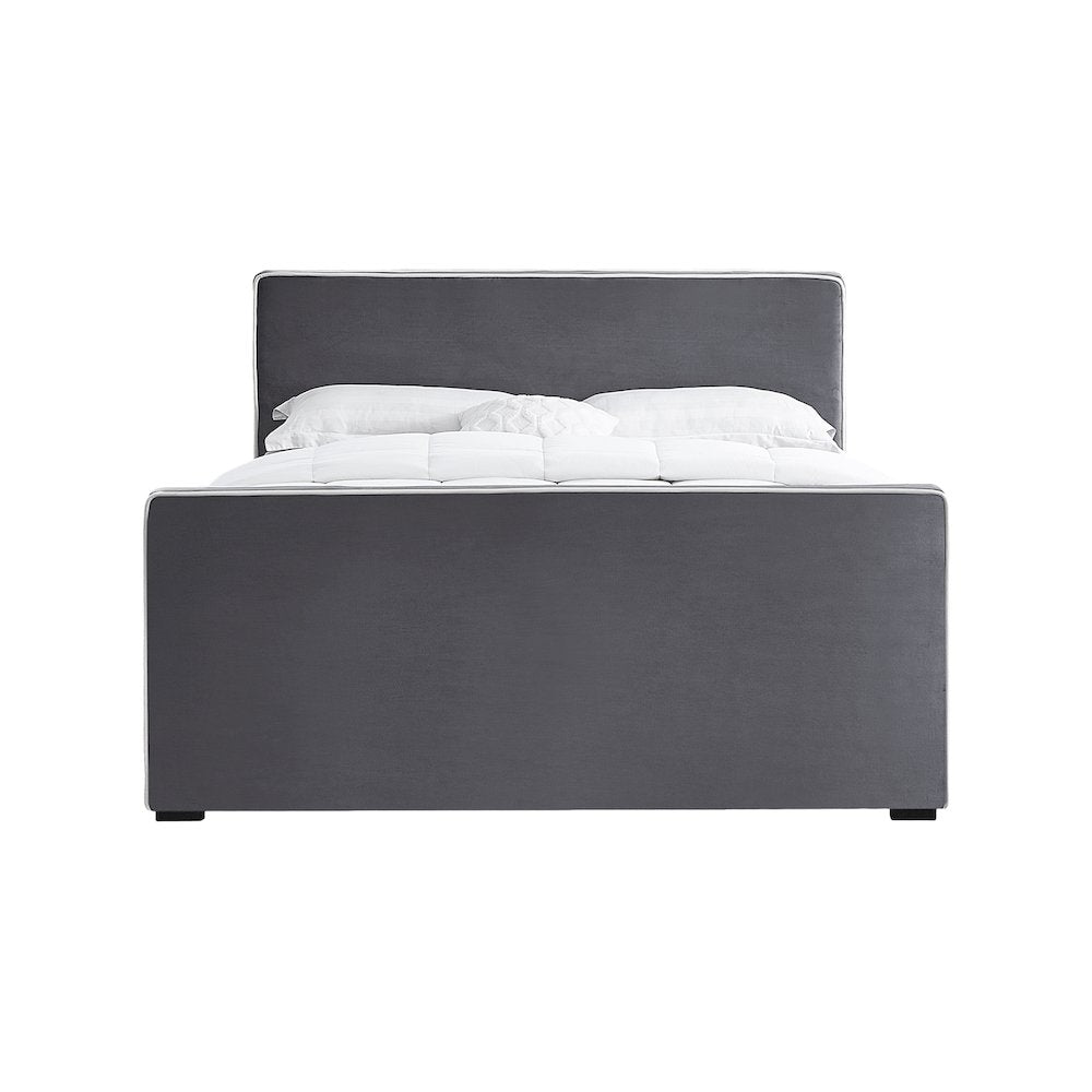 Dillard Grey Velvet Full Bed