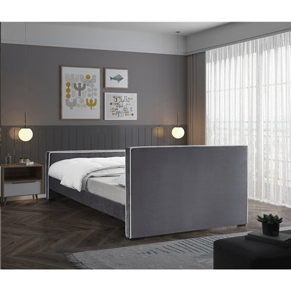 Dillard Grey Velvet King Bed