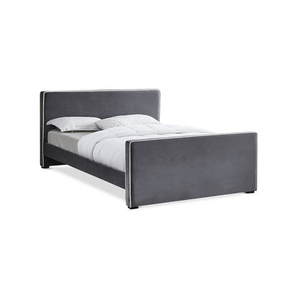 Dillard Grey Velvet Queen Bed