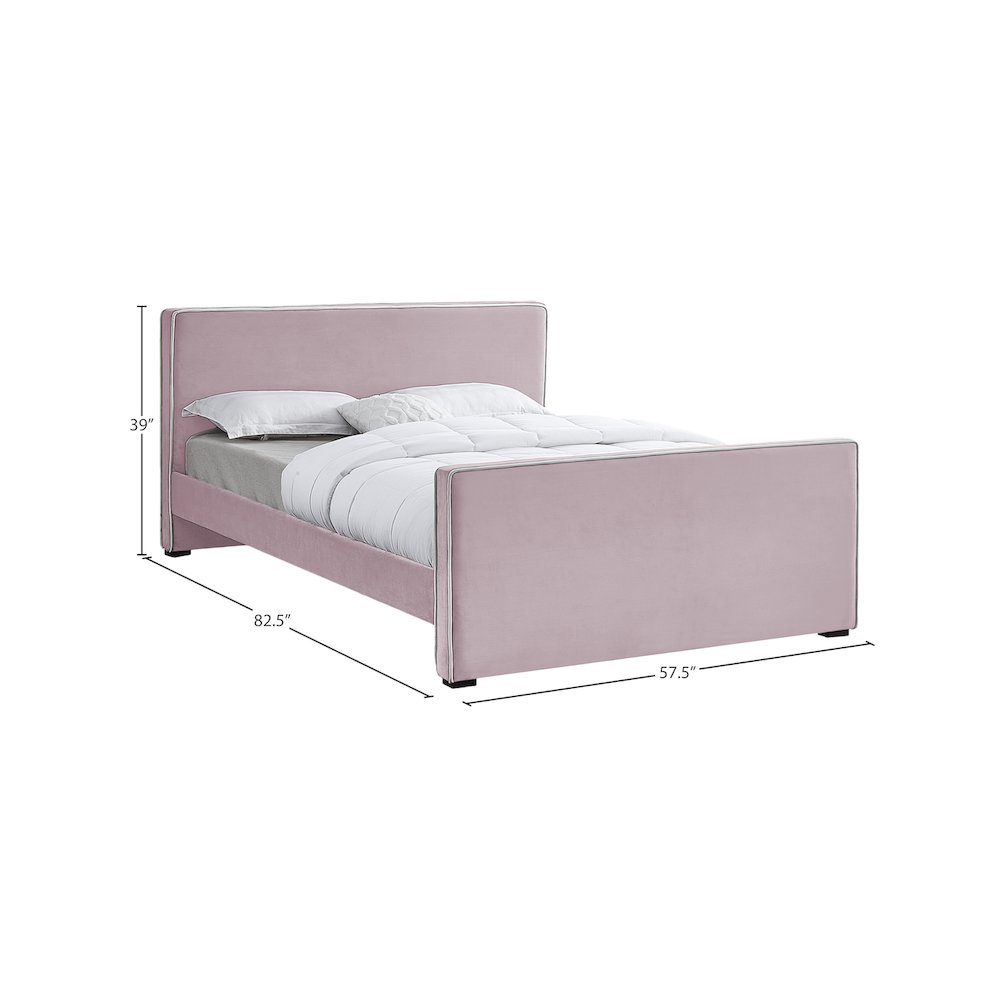 Dillard Pink Velvet Full Bed