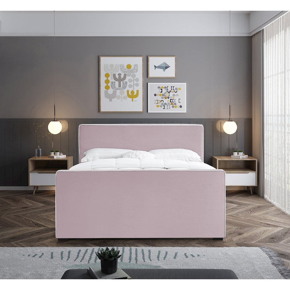 Dillard Pink Velvet Full Bed