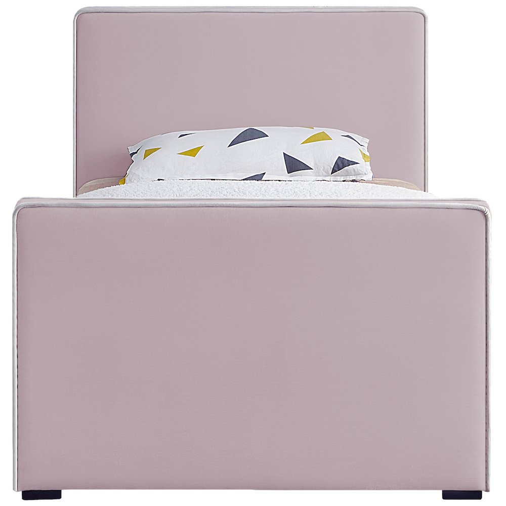 Dillard Pink Velvet Twin Bed