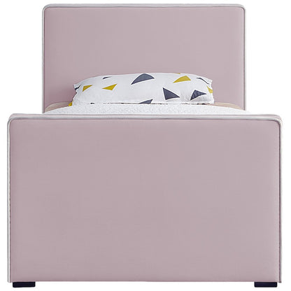 Dillard Pink Velvet Twin Bed