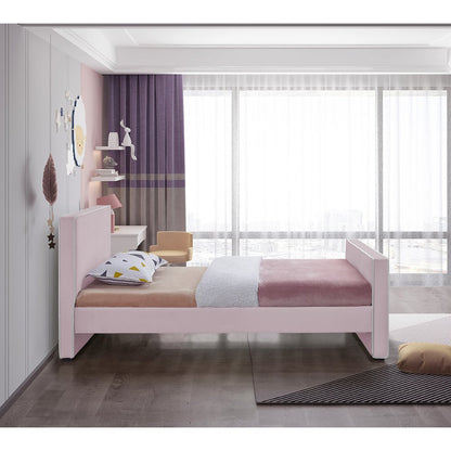 Dillard Pink Velvet Twin Bed
