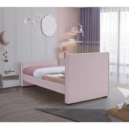 Dillard Pink Velvet Twin Bed