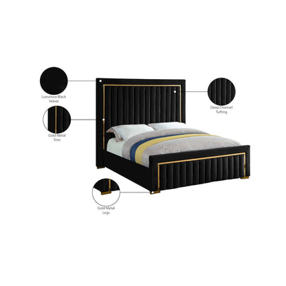 Dolce Black Velvet King Bed