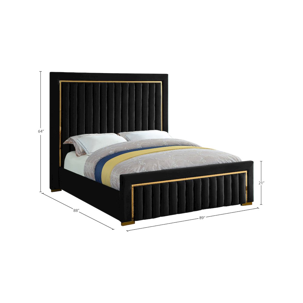 Dolce Black Velvet King Bed