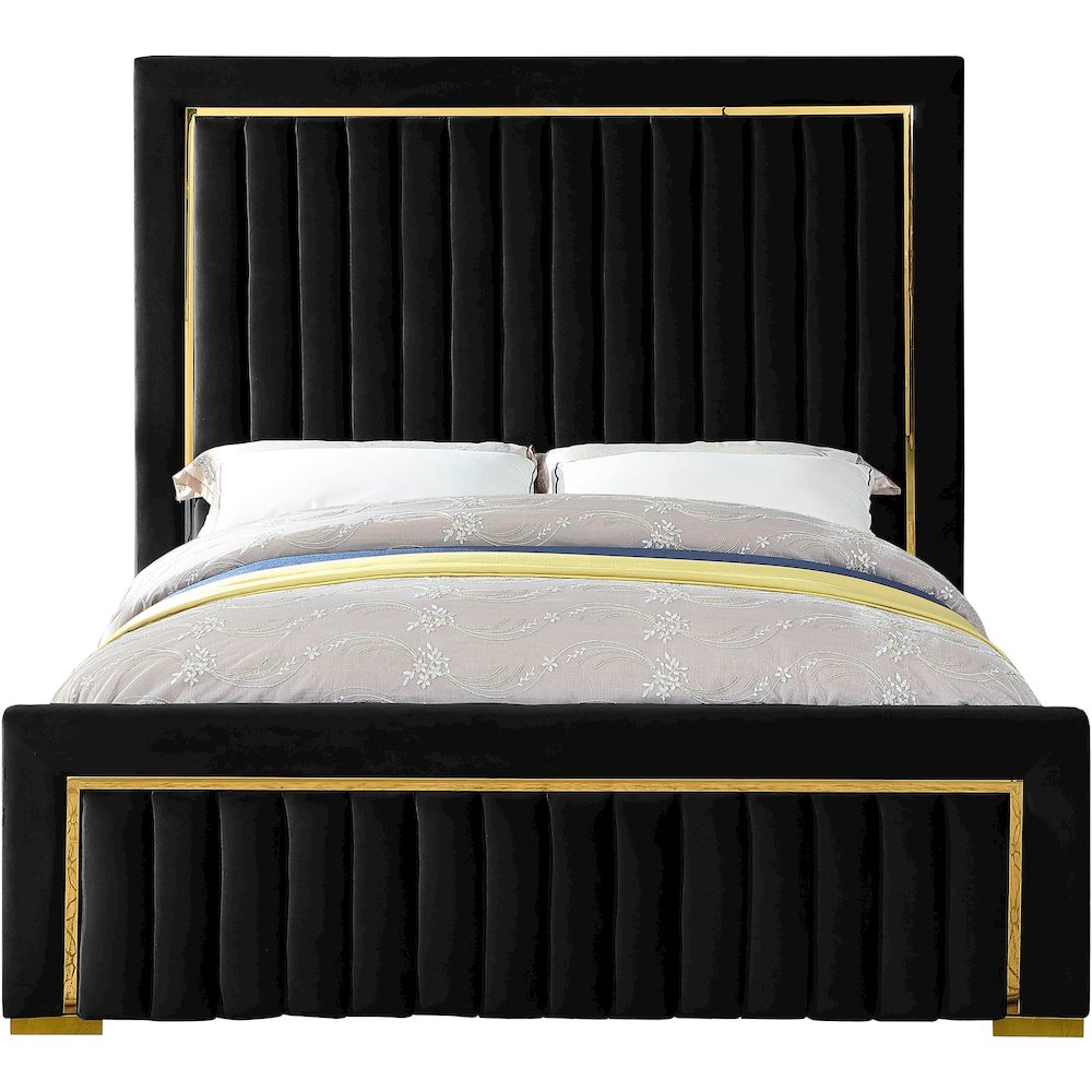 Dolce Black Velvet King Bed