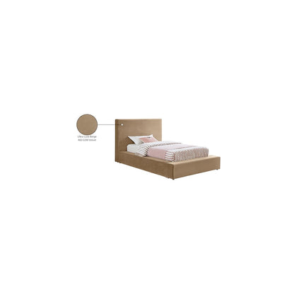 Dorian Beige Velvet Twin Bed