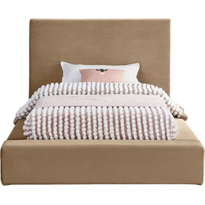 Dorian Beige Velvet Twin Bed