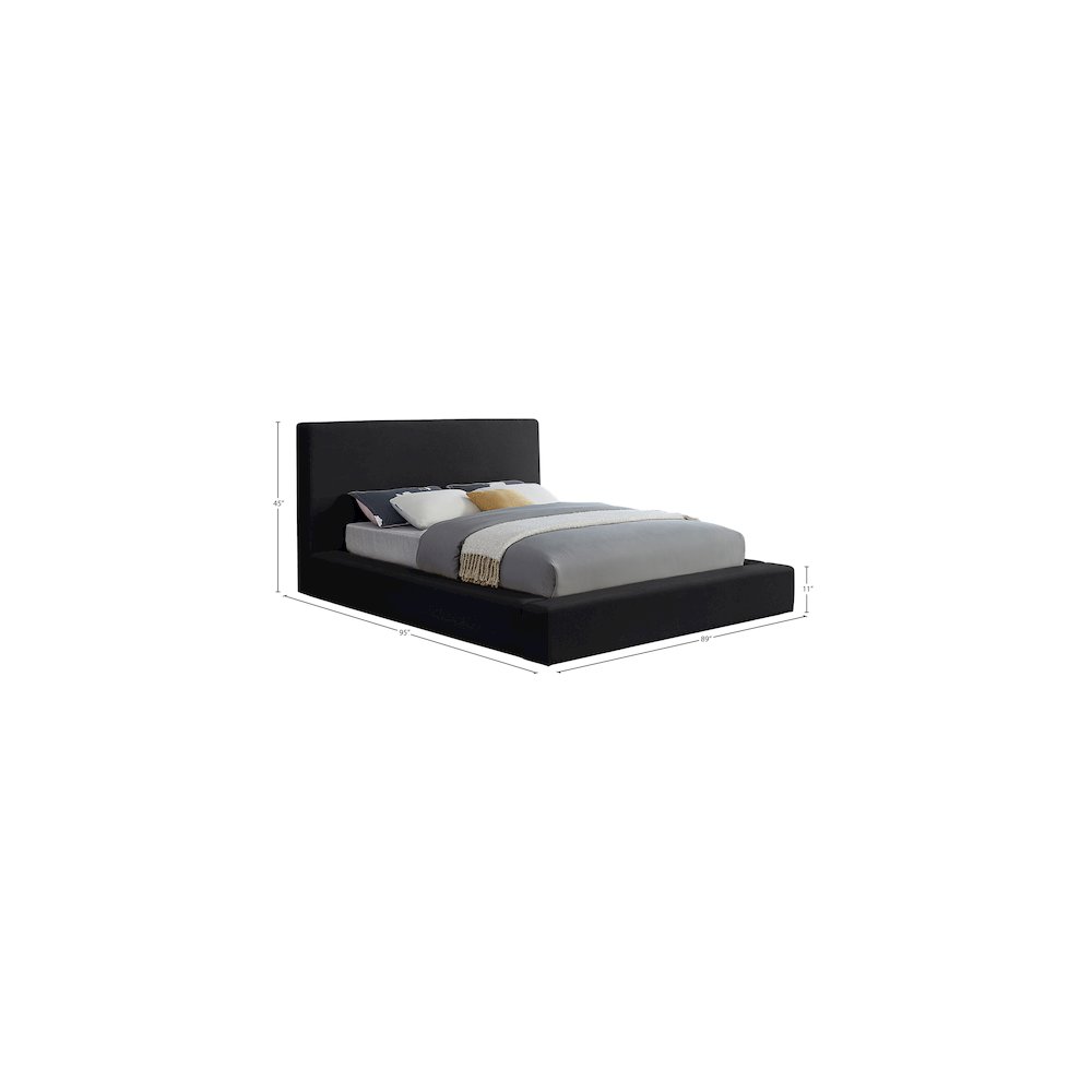 Dorian Black Velvet King Bed