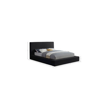 Dorian Black Velvet Queen Bed