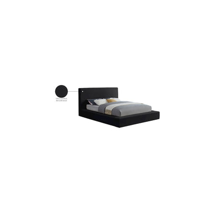 Dorian Black Velvet Queen Bed