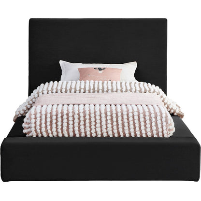 Dorian Black Velvet Twin Bed