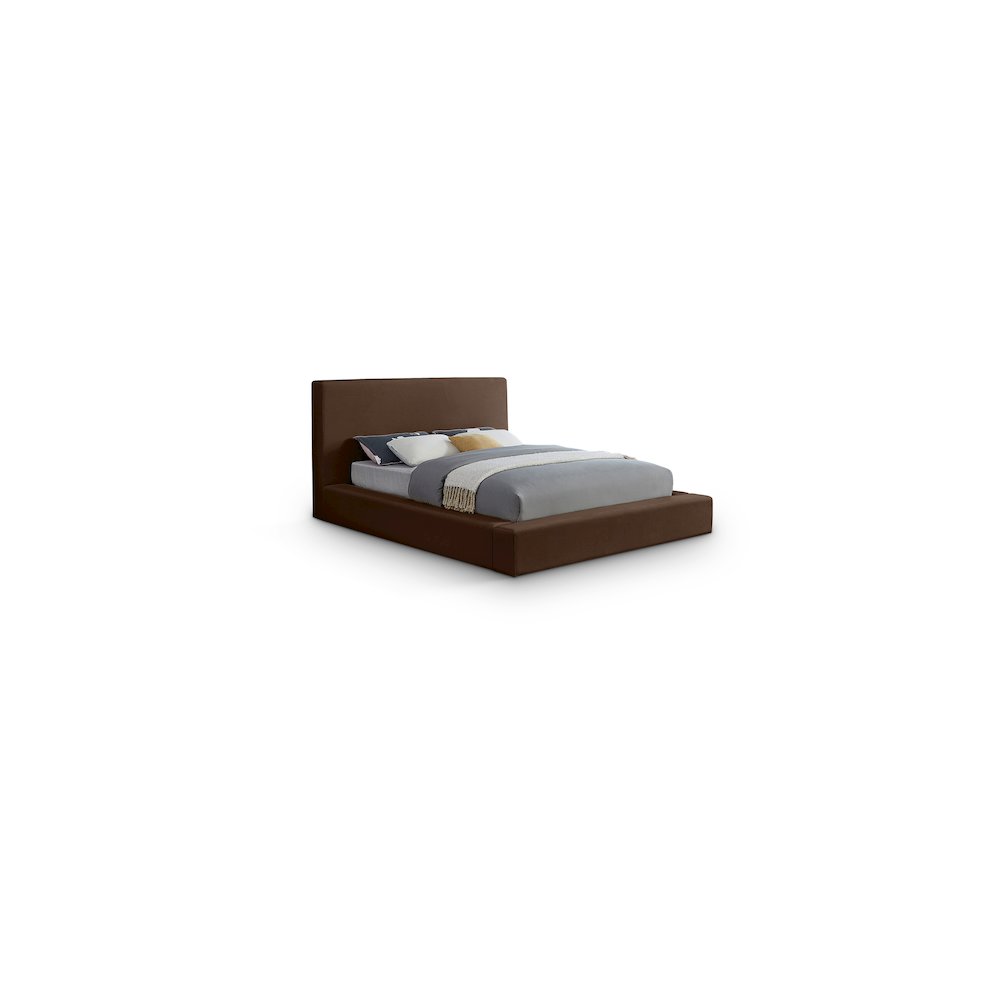 Dorian Brown Velvet King Bed