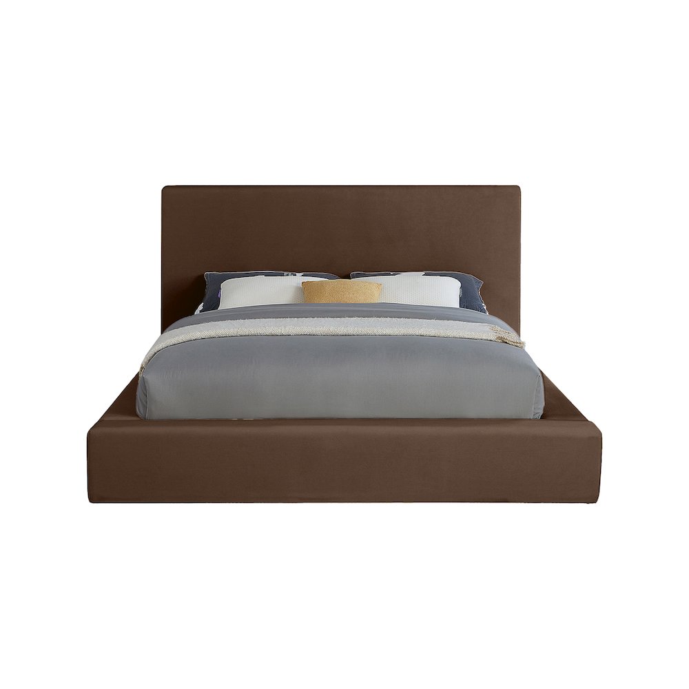 Dorian Brown Velvet King Bed