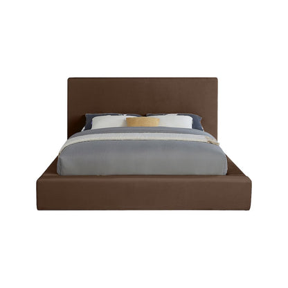 Dorian Brown Velvet King Bed