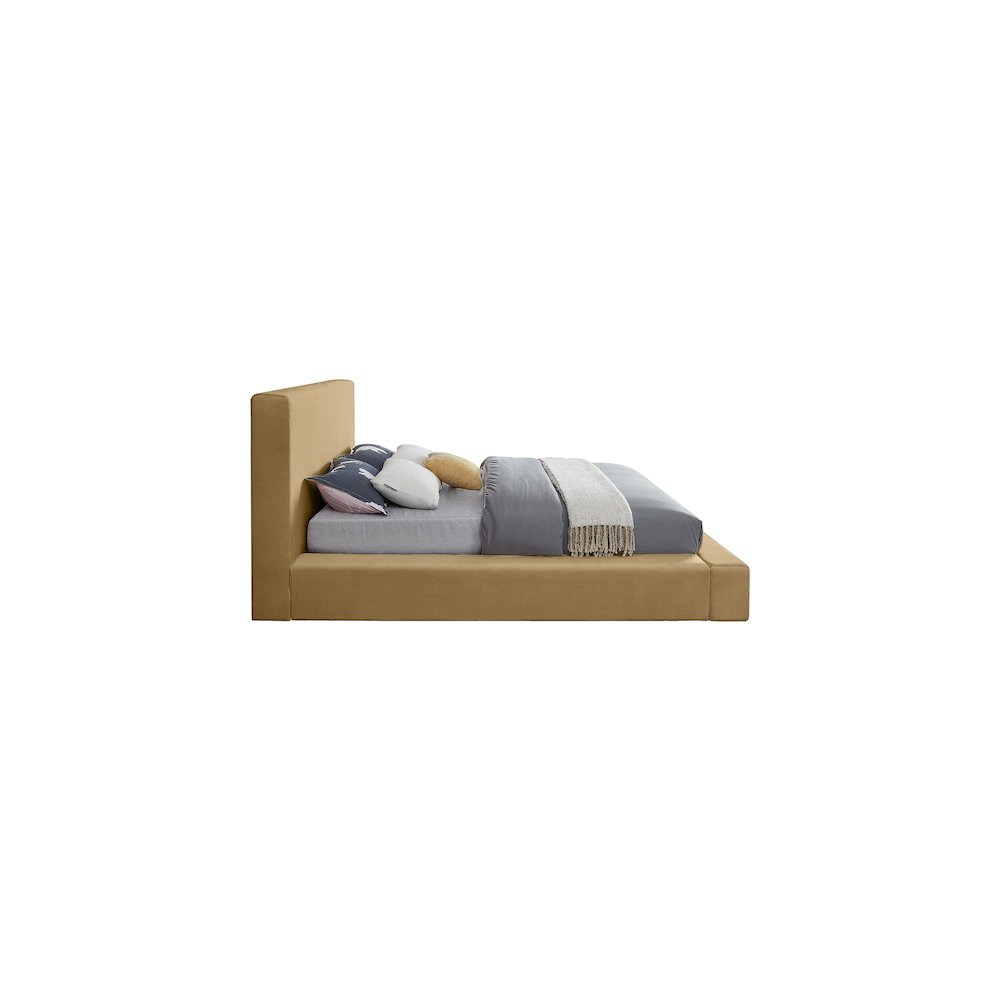 Dorian Camel Velvet King Bed