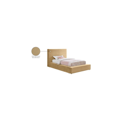 Dorian Camel Velvet Twin Bed