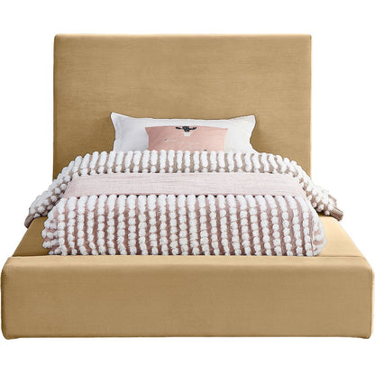 Dorian Camel Velvet Twin Bed