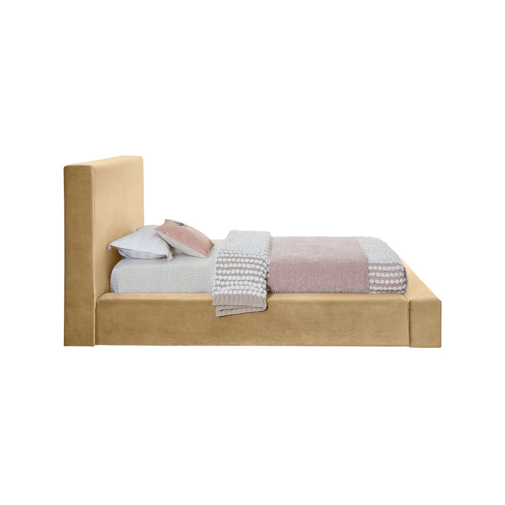 Dorian Camel Velvet Twin Bed