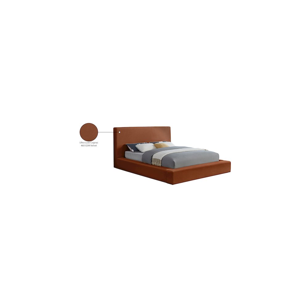 Dorian Cognac Velvet King Bed
