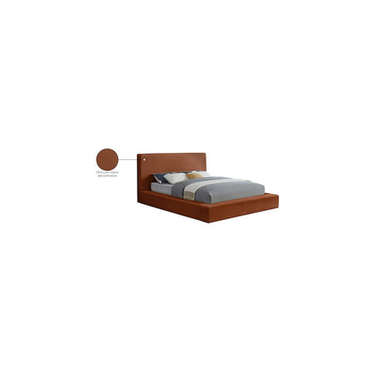 Dorian Cognac Velvet Queen Bed