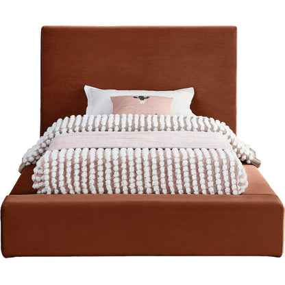 Dorian Cognac Velvet Twin Bed