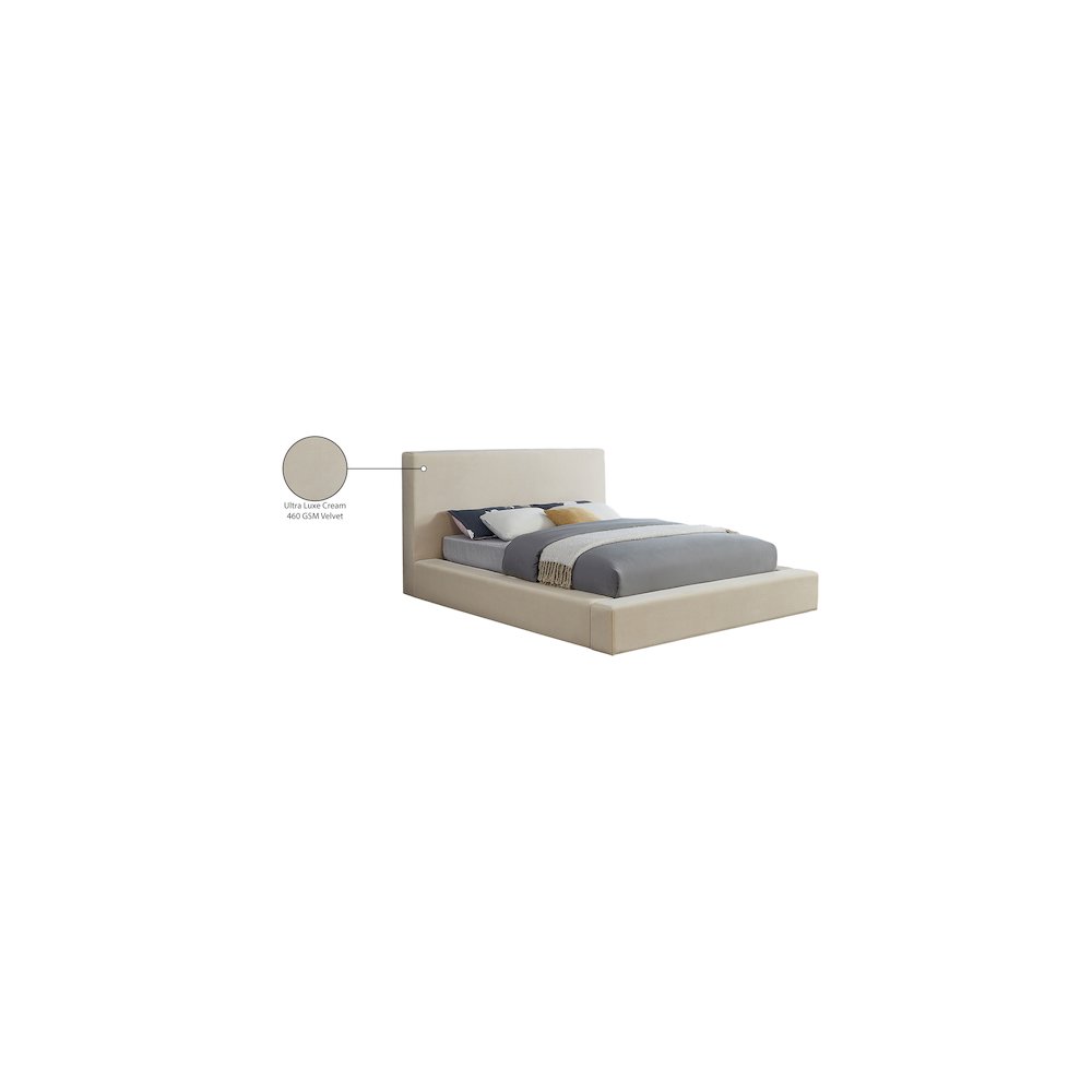 Dorian Cream Velvet King Bed