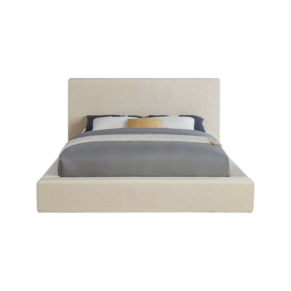 Dorian Cream Velvet King Bed