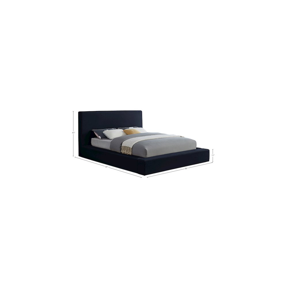 Dorian Navy Velvet King Bed