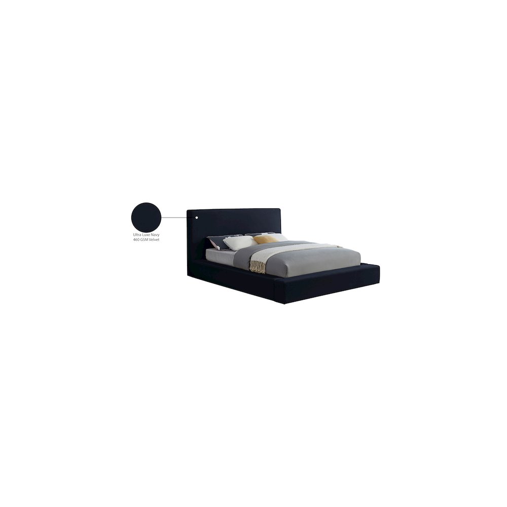 Dorian Navy Velvet King Bed