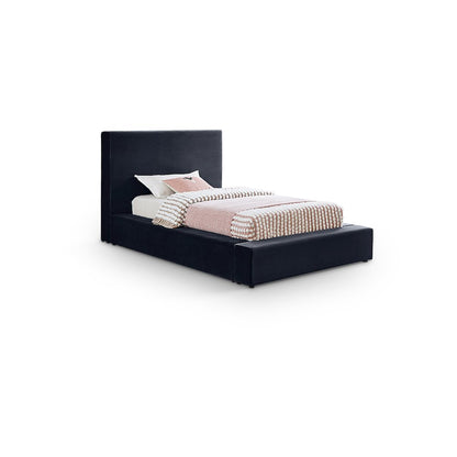 Dorian Navy Velvet Twin Bed