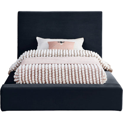 Dorian Navy Velvet Twin Bed