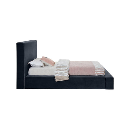 Dorian Navy Velvet Twin Bed