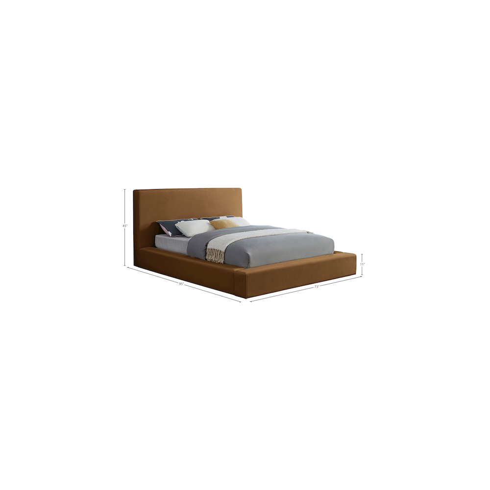 Dorian Saddle Velvet Queen Bed