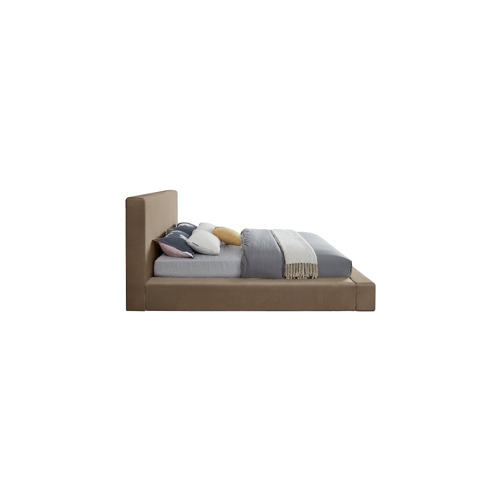 Dorian Taupe Velvet Full Bed