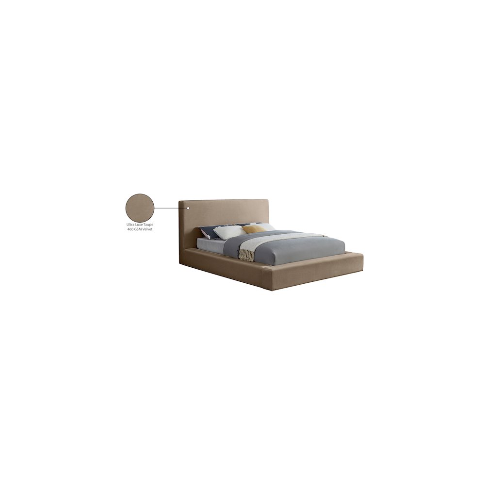 Dorian Taupe Velvet King Bed