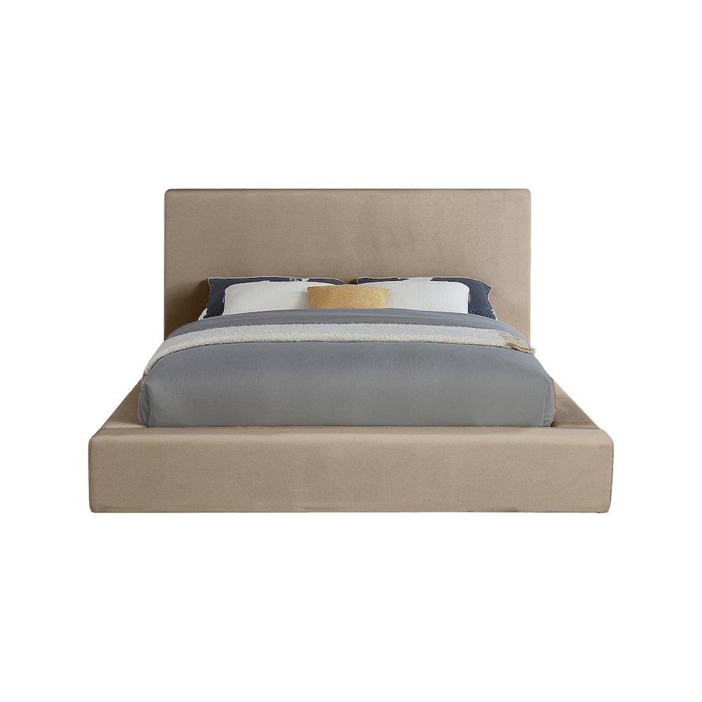 Dorian Taupe Velvet King Bed