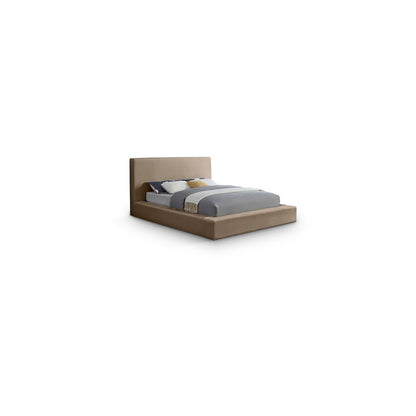 Dorian Taupe Velvet Queen Bed