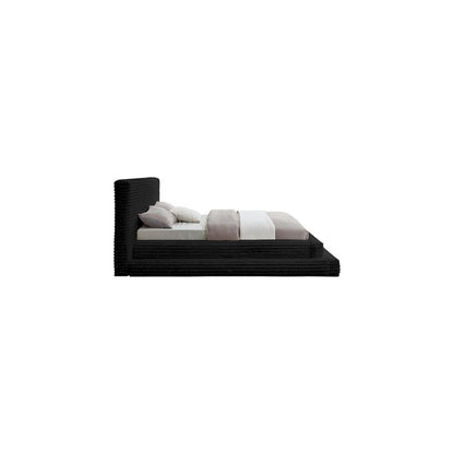 Drew Black Corduroy Fabric Full Bed