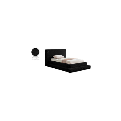 Drew Black Corduroy Fabric Twin Bed