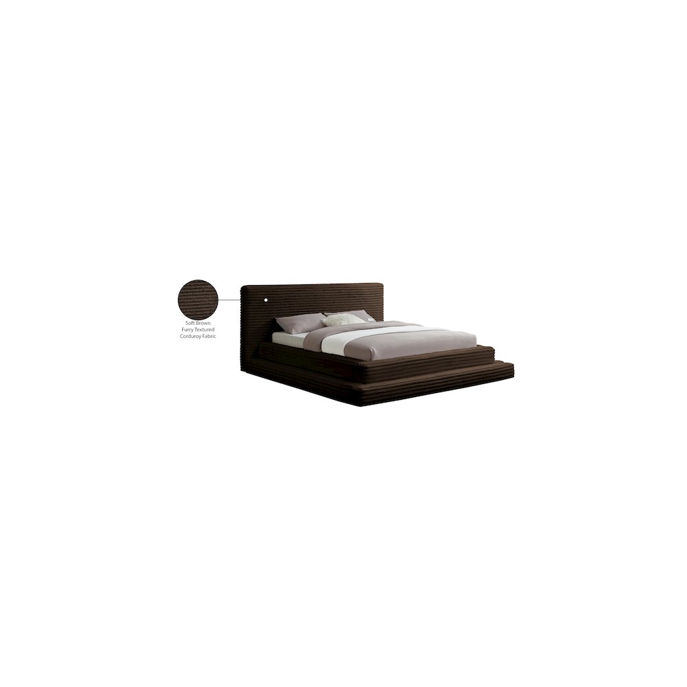 Drew Brown Corduroy Fabric King Bed