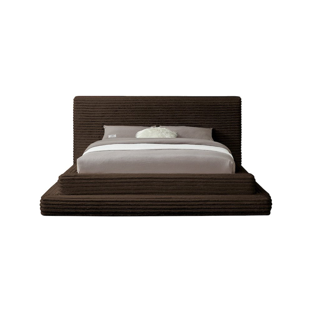 Drew Brown Corduroy Fabric King Bed