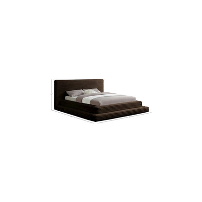 Drew Brown Corduroy Fabric Queen Bed