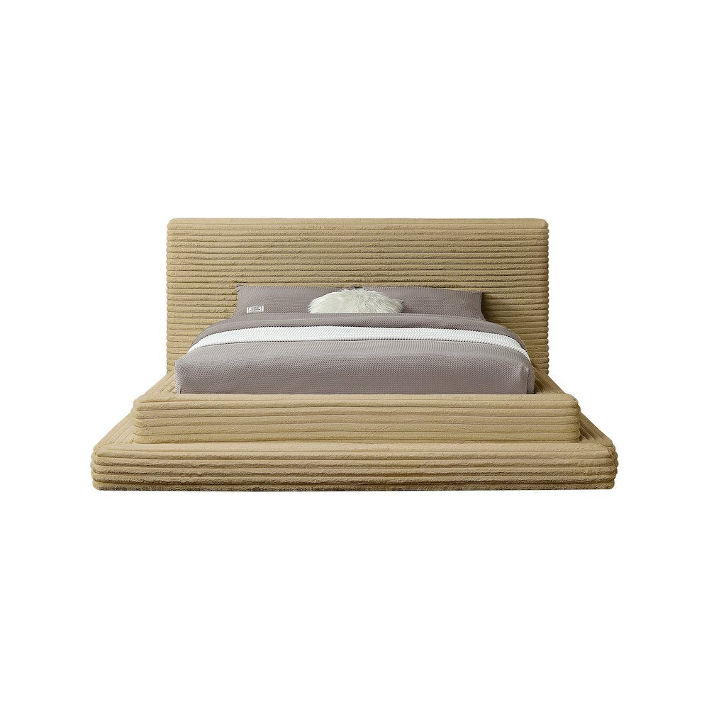 Drew Camel Corduroy Fabric Full Bed