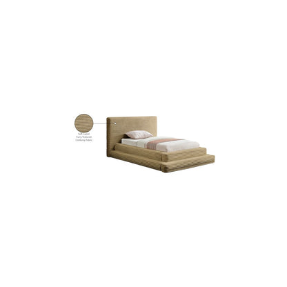 Drew Camel Corduroy Fabric Twin Bed