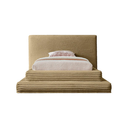 Drew Camel Corduroy Fabric Twin Bed